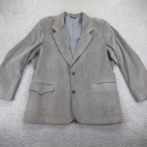 Pioneer Wear Mens Gray Corduroy Western Blazer Sport Coat Elbow‎ Patches USA 48